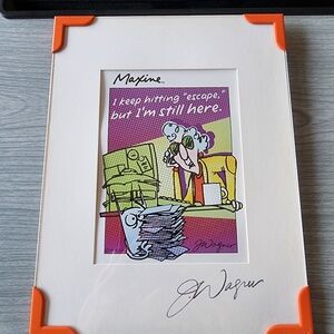 John Wagner Signed Maxine Crabby Road Print 9" x 7"